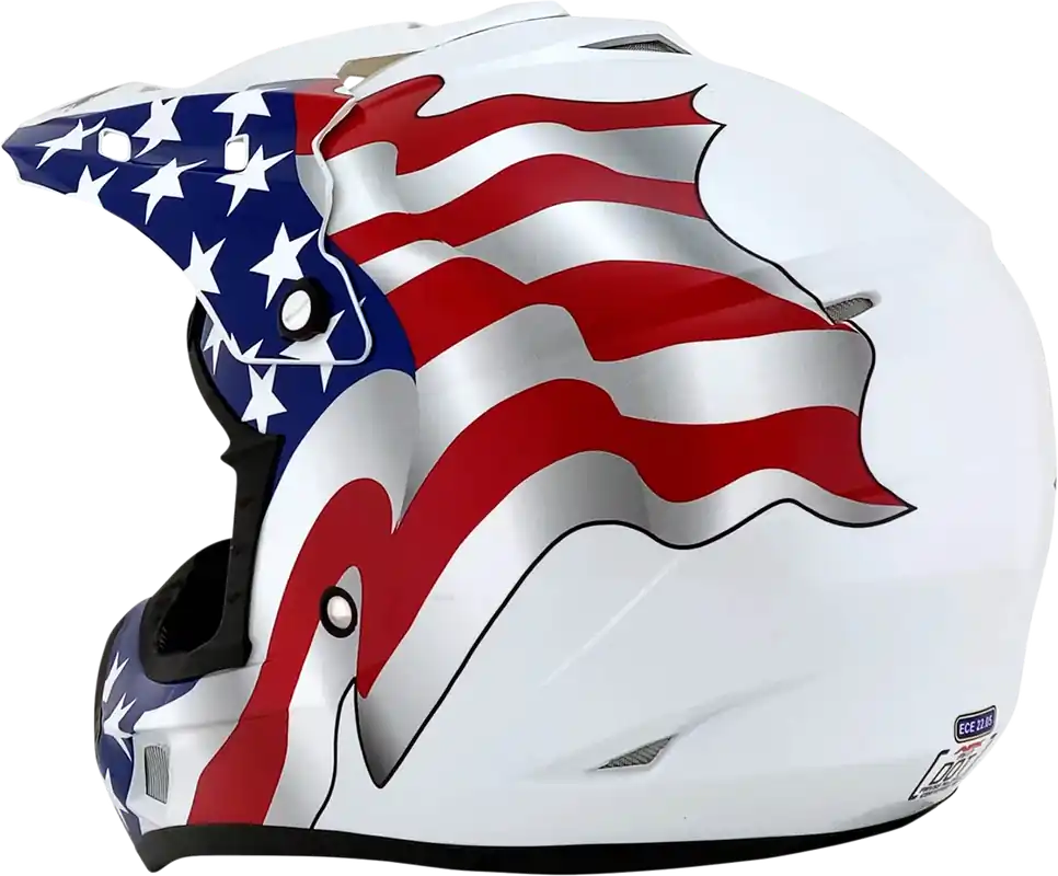 AFX FX-17 Flag White Motorcycle Helmet - 4XL by AFX, Part No. 0110-7634 Same Day Shipping