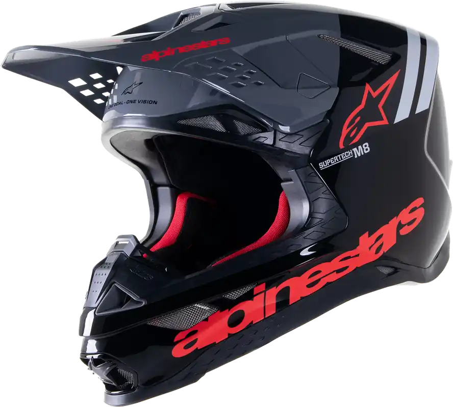 Alpinestars Supertech M8 Helmet - Radium 2 MIPS? - Gloss Black & Neon Red - Medium Budget