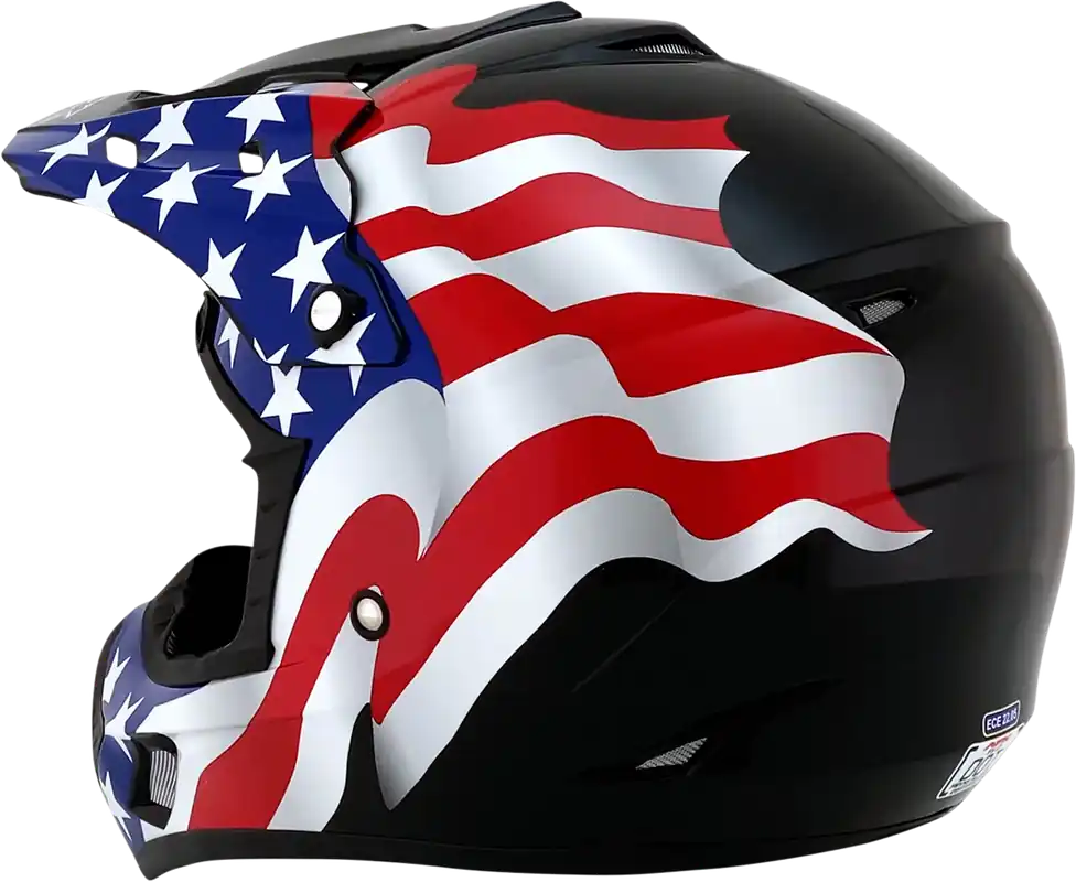AFX FX-17 Flag Black Motorcycle Helmet - 3XL by AFX, Part 0110-7631 Special Discount