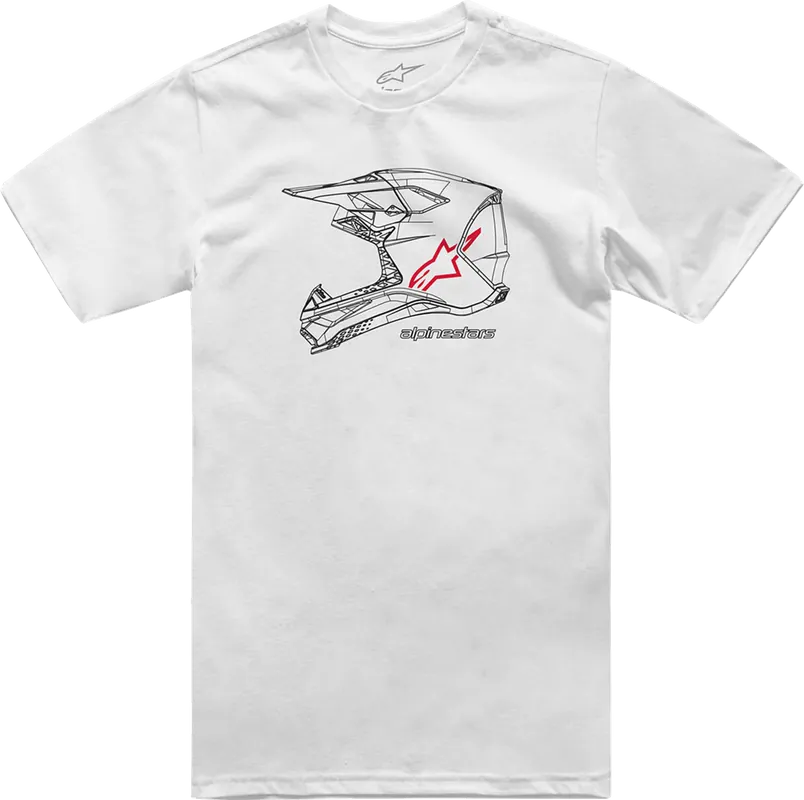 Alpinestars MX Helmet Graphic T-Shirt - White, Size XL (Part Number 1214-73116-20-XL) Reduced Price
