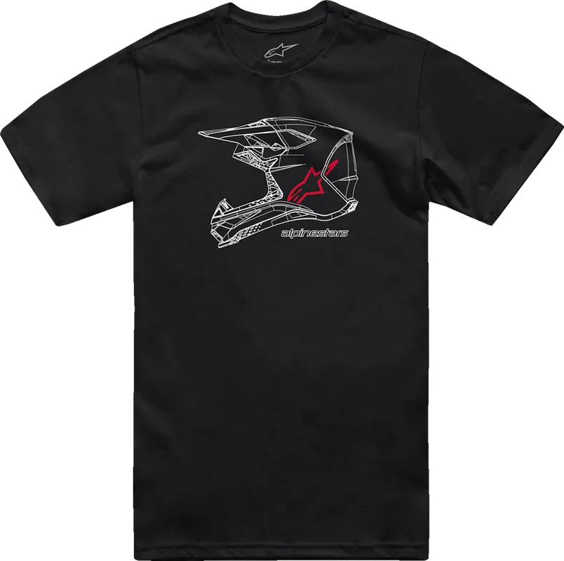 Alpinestars MX Helmet Graphic T-Shirt - Black, Size XL (Part Number 1214-73116-10-XL) Special Discount