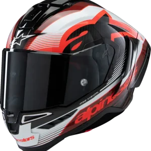 ALPINESTARS Supertech R10 Team Helmet - Black/Carbon Red/White, XL (Part #8200224-1352-XL) Hot Deal