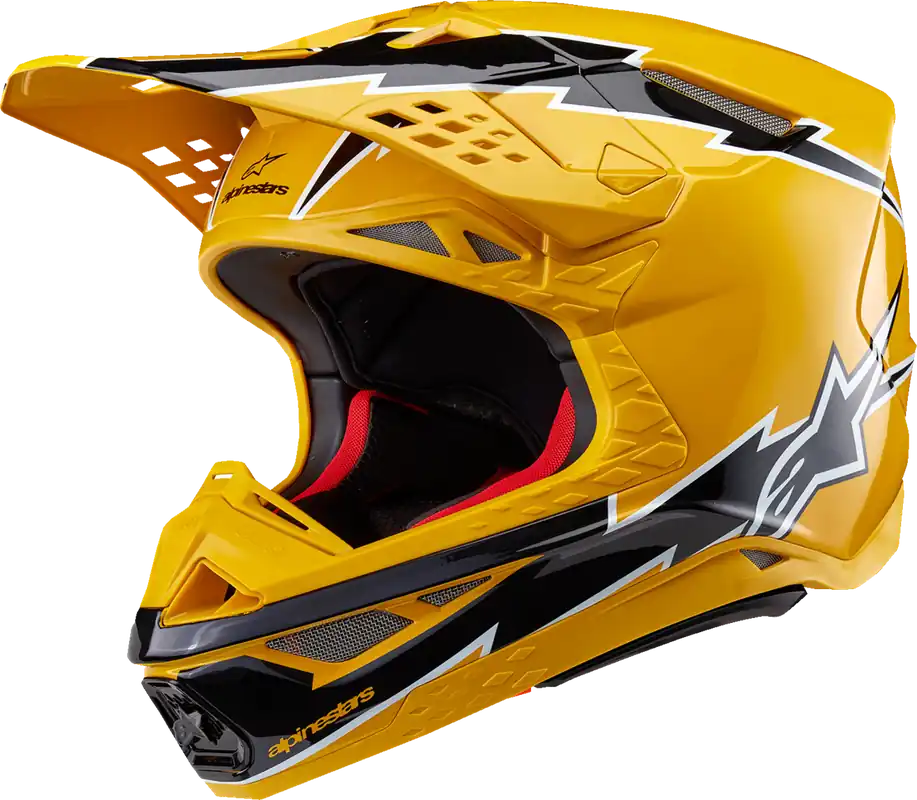 Alpinestars Supertech M10 Helmet - Ampress MIPS? - Gloss Black and Yellow - Small Limited Time
