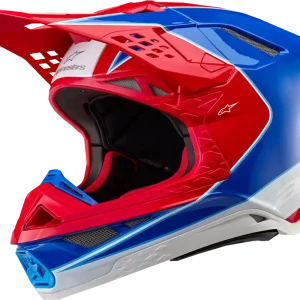 Alpinestars Supertech M10 Helmet - Aeon MIPS? - Gloss Bright Red/Blue - Small Free Returns