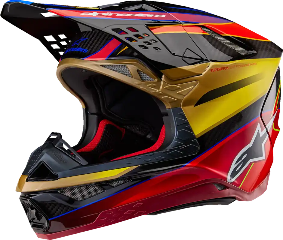 ALPINESTARS Supertech M10 Helmet Era - MIPS? - Gloss Gold/Yellow/Rio Red - XS Big Sale