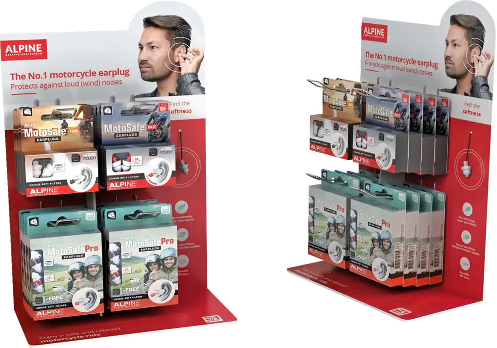 ALPINE HEARING PROTECTION Earplugs Counter Display * 16 Pack with Tour, Race, and Pro Earplugs Hassle-Free Returns