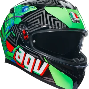 AGV K3 Helmet Kamaleon - Black/Red/Green, XL - Optimized Aerodynamics and Advanced Safety Features Factory Price