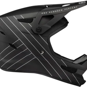 100% Status Helmet - Black, Large - Ultra-Light Fiberglass Shell with Active Cooling System Limited Time