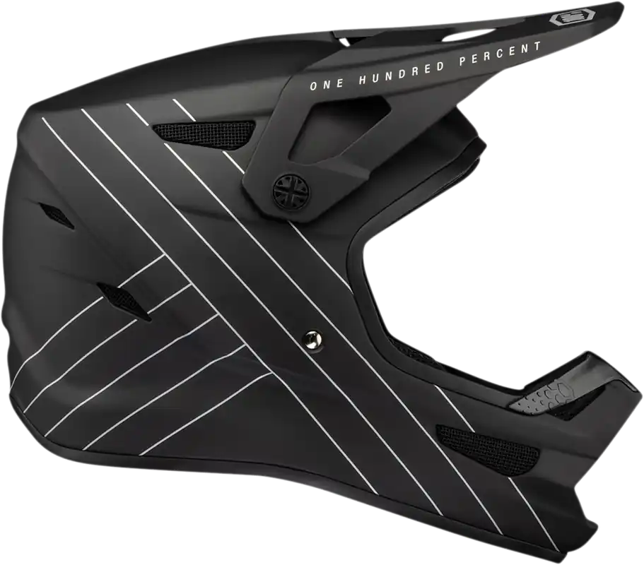 100% Status Helmet - Black, Large - Ultra-Light Fiberglass Shell with Active Cooling System Limited Time