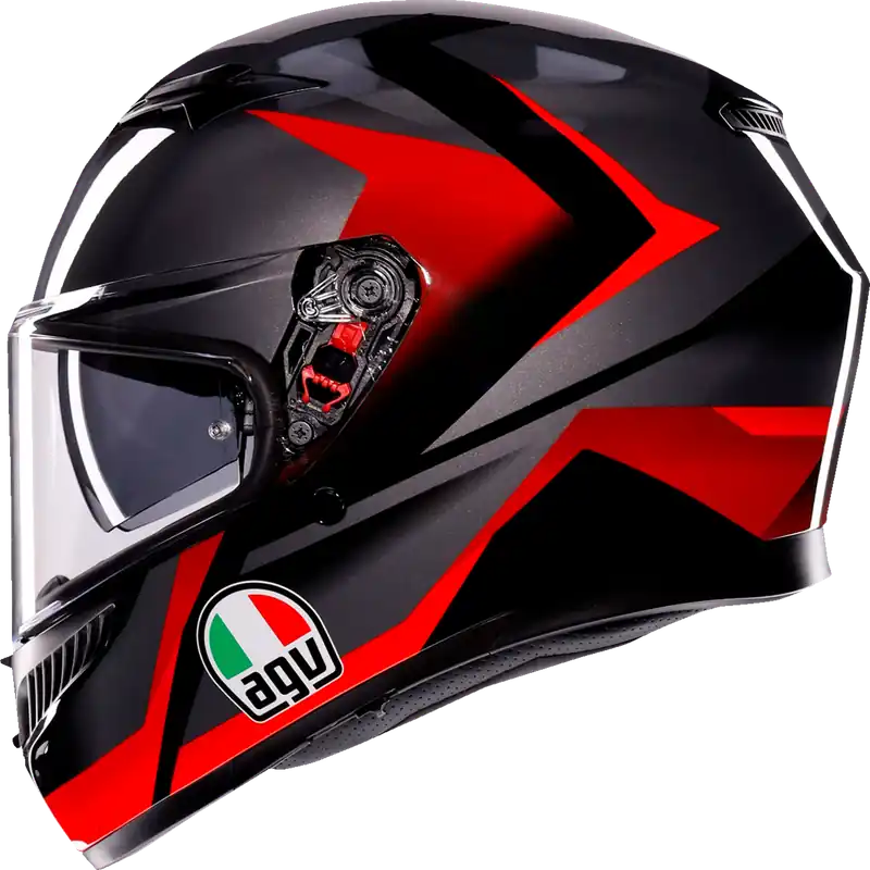 AGV K3 Helmet Striga in Black/Gray/Red - Medium - Part 2118381004-018-M Limited Time