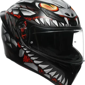 AGV K1 S Lyzard Matte Black/Gray/Red Motorcycle Helmet * Medium (Part No. 2118394003-044-M) Weekend Sale