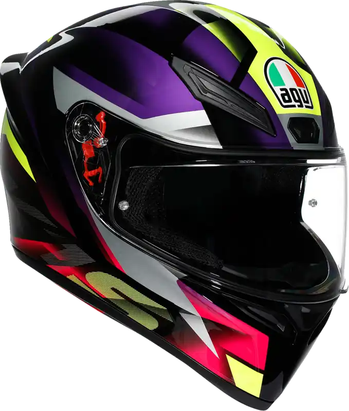 Affordable AGV K1 S Fastlap Motorcycle Helmet - Black, Purple & Pink, 2XL - High-Performance Racing Gear