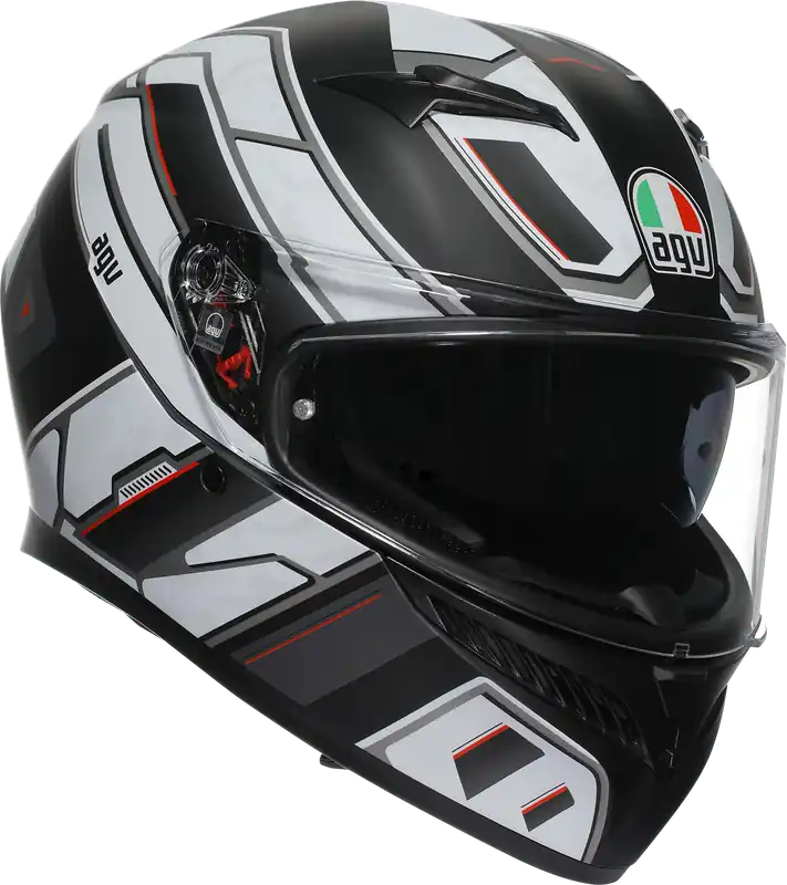 AGV K3 Helmet Rivia Matte Black/White - Small by AGV (Part No. 2118381004-019-S) Certified