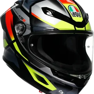 AGV K6 S Erazer Motorcycle Helmet - Black, Red & Fluorescent Yellow, 2XL Clearance