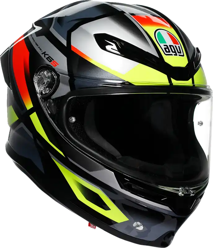 AGV K6 S Erazer Motorcycle Helmet - Black, Red & Fluorescent Yellow, Medium (Part #2118395002-026-M) Buy Online