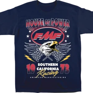 Worldwide Shipping FMF Overdrive Navy T-Shirt - Medium by FMF, Part Number SU25118905NVYMD