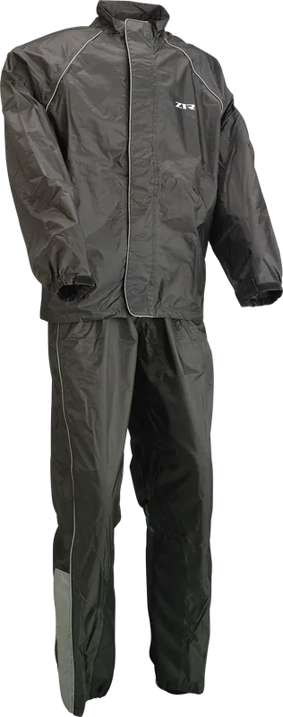 Z1R 2-Piece Rainsuit Black Small - Waterproof Motorcycle Rain Gear Part Number 2851-0522 Warranty Included