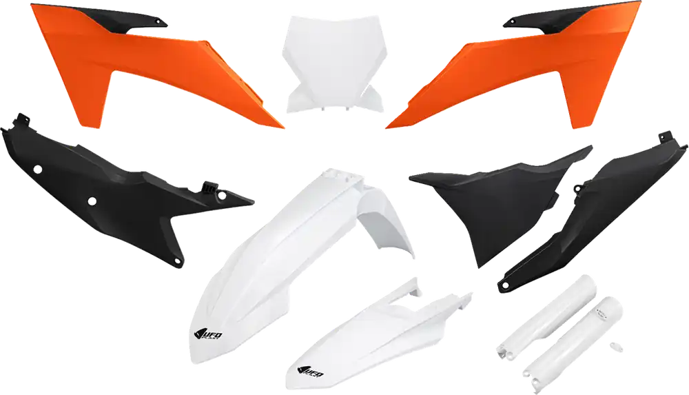 UFO Body Kit for KTM SX/SX-F 2023-2024 - Black, Orange & White - Part Number KTKIT529F@444 Factory Price