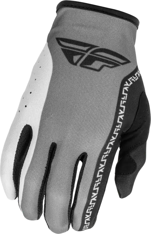 Authentic Fly Racing Lite Gloves Grey/Black 2X * Minimalist Race Gloves with Touch Screen Compatibility