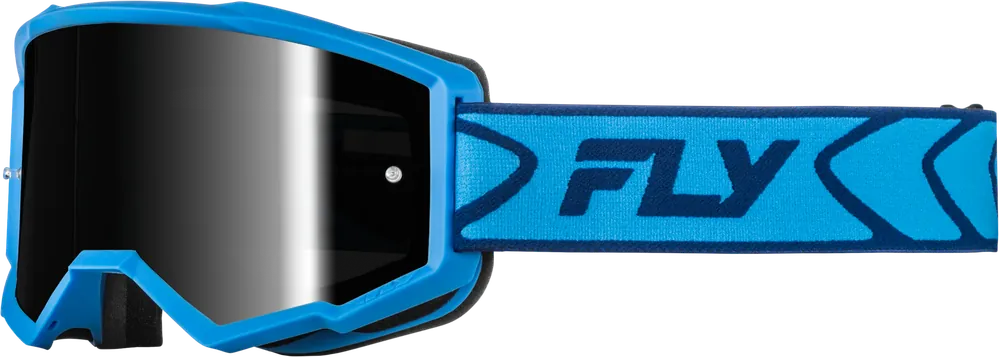 While Supplies Last Fly Racing Youth Zone Goggle Blue/Navy with Black Mirror and Smoke Lens