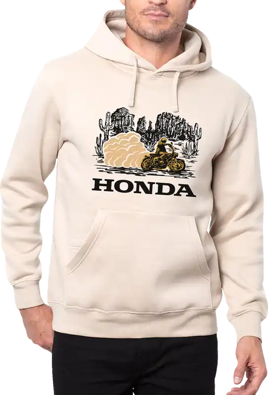 Worldwide Shipping Honda Heritage Goldwing Hoodie by Honda Apparel - Tan Medium (Part Number: LEM25S-M51-M)