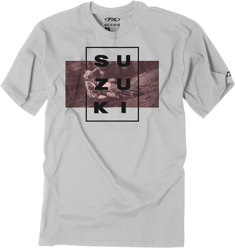 Weekend Sale FACTORY EFFEX Suzuki Rider T-Shirt - Light Gray, Medium, Part 25-87402