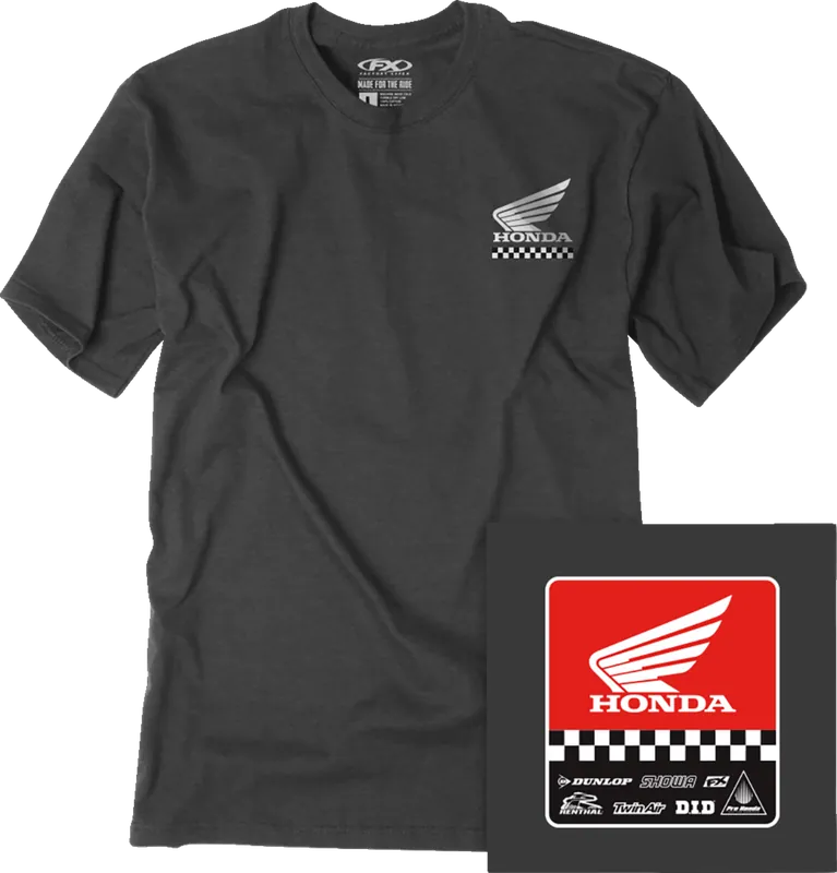 Viral Factory Effex Honda Starting Line T-Shirt Heather Charcoal Large (Part #27-87304)