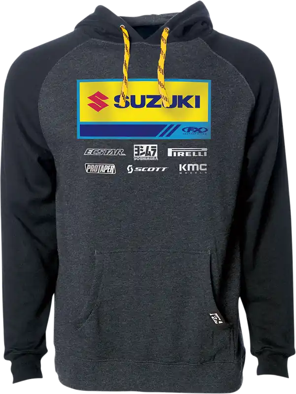 Affordable Factory Effex Suzuki 21 Racewear Hoodie - Charcoal and Black, Medium (Part Number 24-88422)