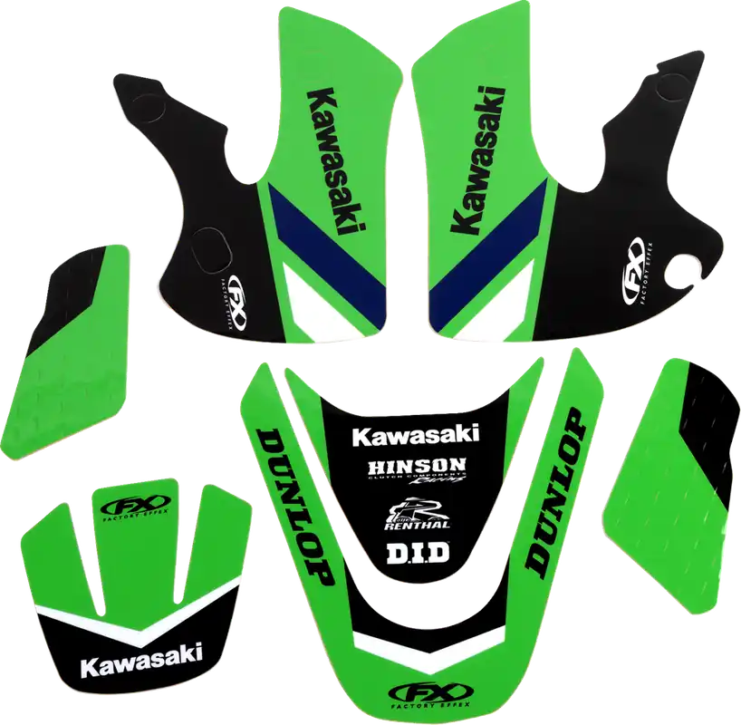 Worldwide Shipping FACTORY EFFEX EVO 20 Graphic Kit for Kawasaki KX 65 and KLX 110 * Part No. 27-02106