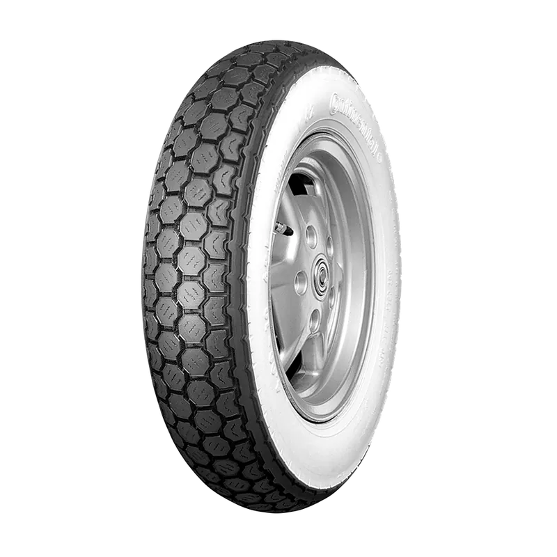 Bargain Continental K62 Classic White Wall Front or Rear Tyre 3.00-10 M/C 50J