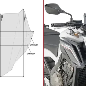 Authentic Givi A1159 Smoke Windshield 28 x 36.5cm for Honda CB 650F 17-18