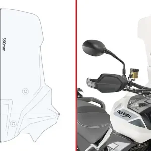 While Supplies Last Givi D6415ST Clear Windshield 59 x 52cm for Triumph Tiger 900 20-23