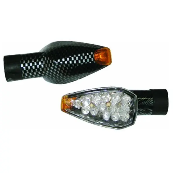 Authentic Emgo E6175342 LED Deco Lights Carbon w/Clear Lens & Amber Tip