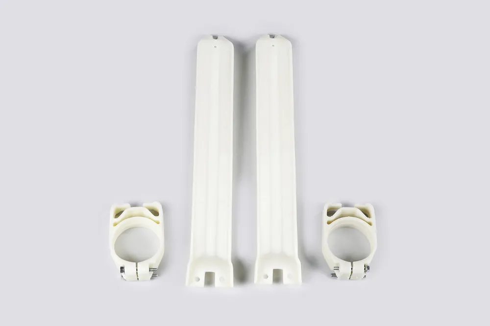 Weekend Sale UFO Fork Slider Protectors White for Kawasaki KX125/KX250/KX500 91-93
