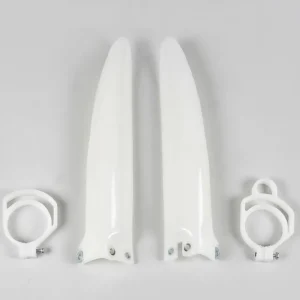 UFO Fork Slider Protectors White for Kawasaki KX85 98-13 Fan Favorite