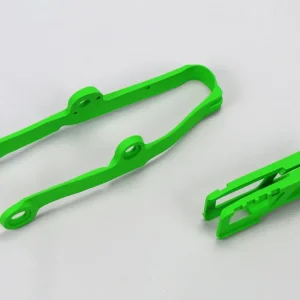 UFO Chain Guide & Swingarm Chain Slider Kit Green for Kawasaki KX250F Genuine