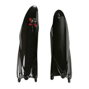 UFO Fork Slider Protectors Black w/Quick Starter for Yamaha YZ125/YZ25 In Demand