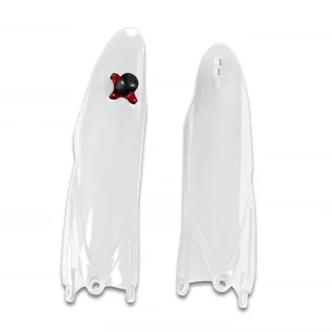 UFO Fork Slider Protectors White w/Quick Starter for Yamaha YZ125/YZ25 Sale