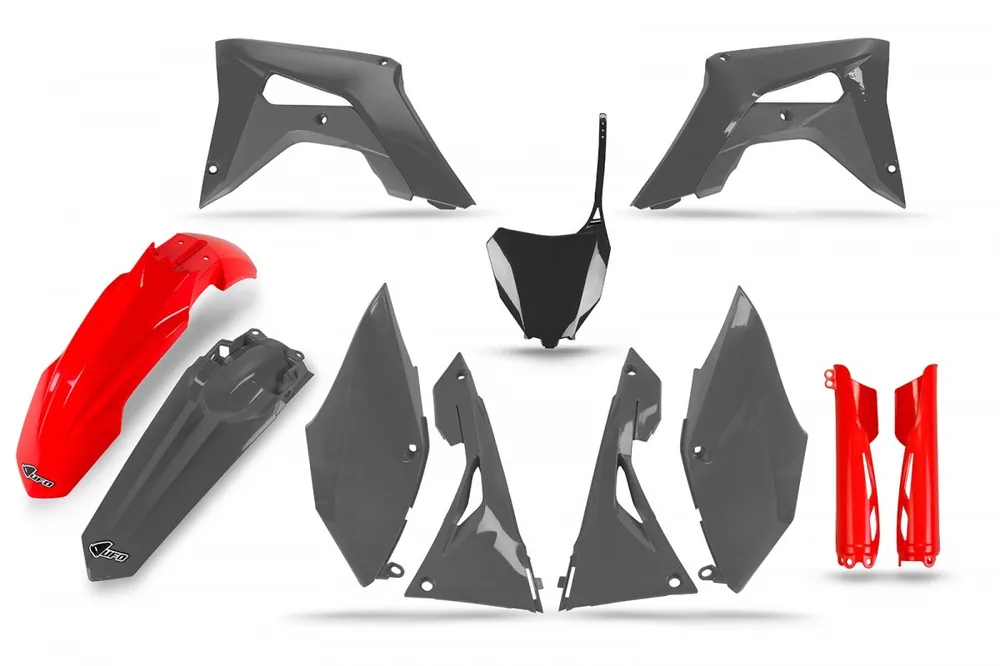 UFO Plastics Kit Red/Grey w/Fork Sliders for Honda CRF250R 18-21/CFR45 Low Price