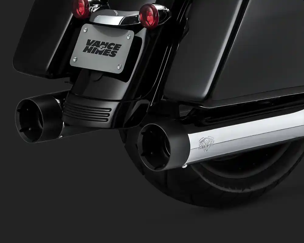 Vance & Hines V16652 Oversized 450 Slip-On Mufflers Chrome w/Black Tip No Minimum Order