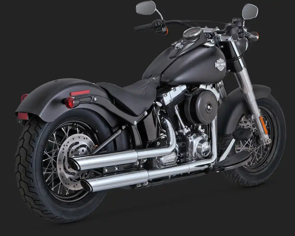 Vance & Hines V16841 Twin Slash 3" Slip-On Mufflers Chrome for Softail Free Returns