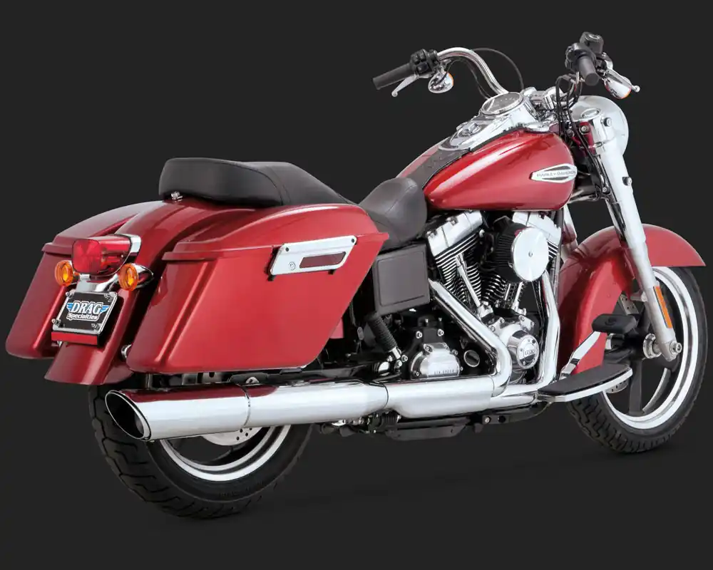 Vance & Hines V16801 Twin Slash 2-1 Slip-On Mufflers Chrome for Dyna S Must Have