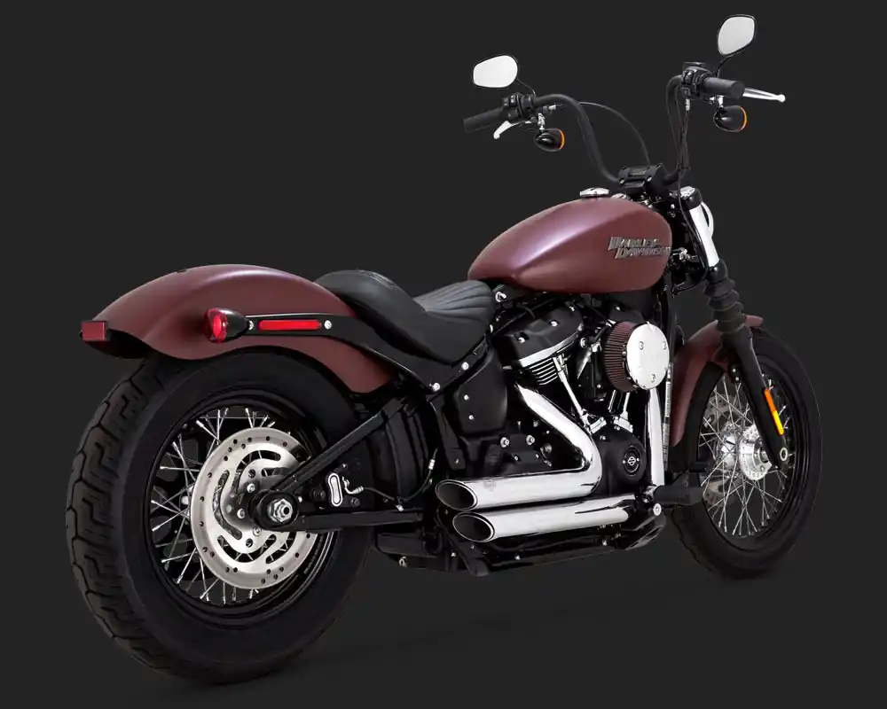 Vance & Hines V17233 Shortshots Staggered Exhaust Chrome for Softail 1 High Quality