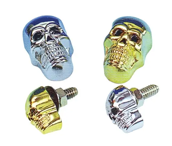 Zodiac Z011449 Bad Bones Studded Skull Krommet Large Chrome w/Plain Ey Hot Picks