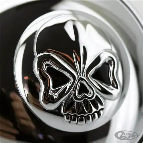 Zodiac Z012543 Skull Locking Vented/Non Vented Gas Cap Set Chrome for Original