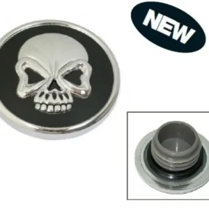 Zodiac Z012720 3D Skulled Right Hand Vented Gas Cap Black/Chrome for H Best Seller