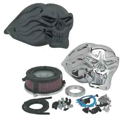 Zodiac Z120170 Flying Skull High Performance Air Cleaner Kit Chrome fo Affordable