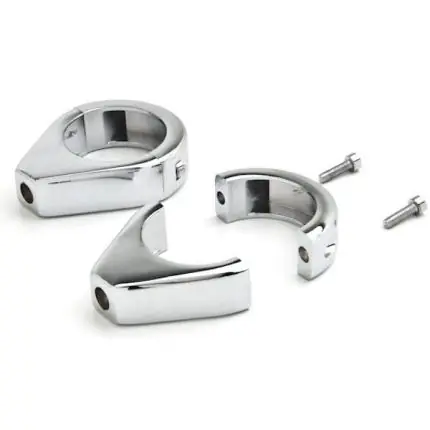 Zodiac Z160374 Smooth Turn Signal Fork Clamps Chrome for 41mm Forks One Day Deal