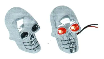 Zodiac Z162304 Skull Marker Lights w/Chrome & Red LED Lighted Eyes (Pa Warranty Included