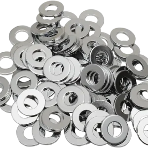 Authentic DRAG SPECIALTIES Washers - Flat - 3/8" - Chrome - 100-Pack
